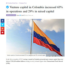 Venture capital in Colombia increased 63% in operations and 29% in raised capital